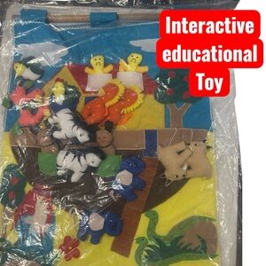 VTG NOS Toy Interactive Educational Handcrafted Fabric Noah's Ark Theme Gift